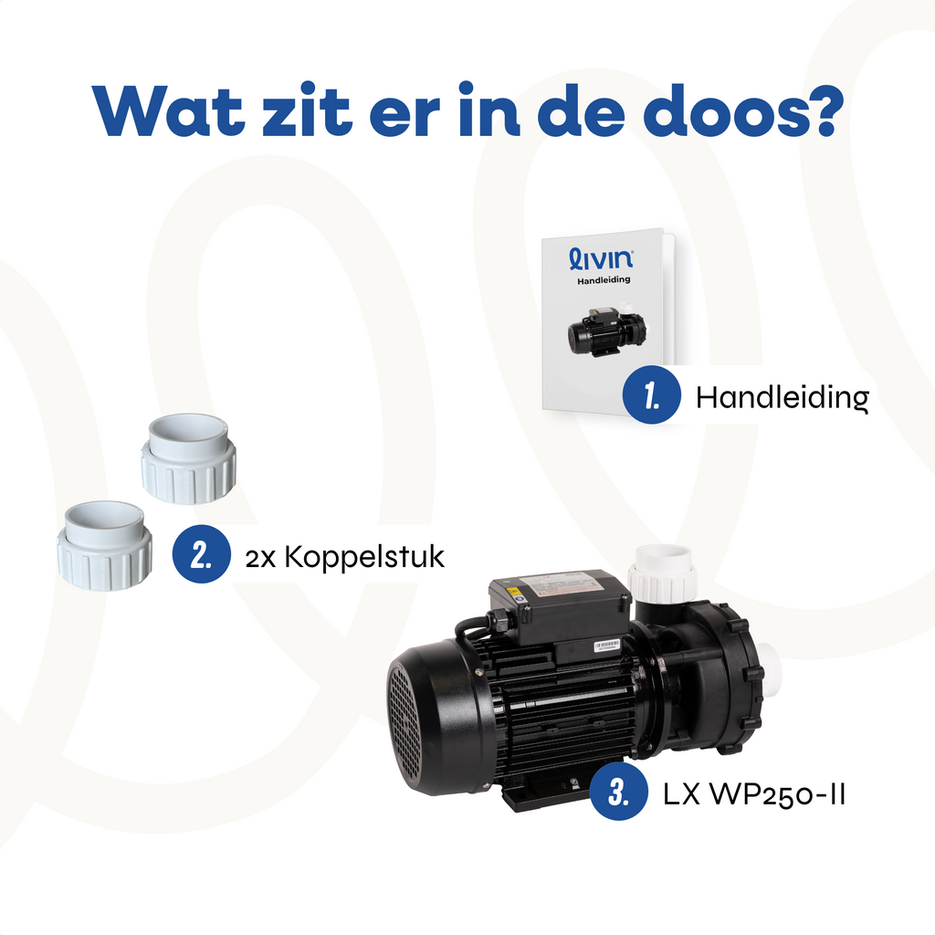 LX WP250 circulatiepomp geschikt voor jacuzzi’s en hottubs met krachtige watercirculatie